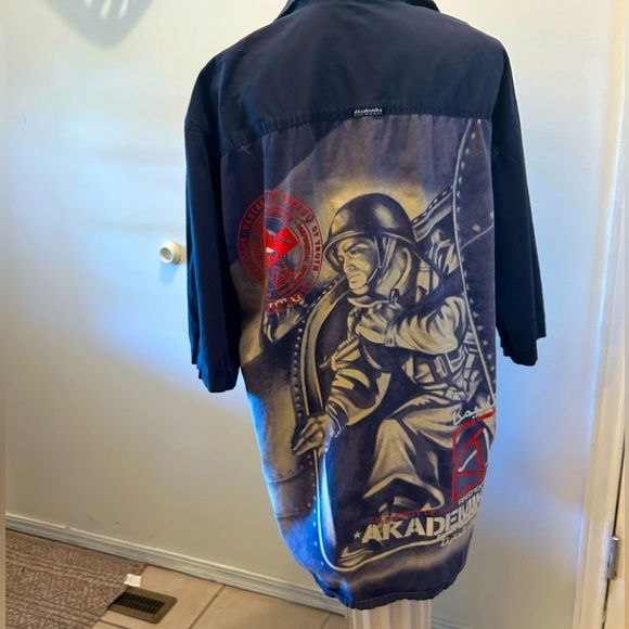 50%off w♥️ Grunge Akademiks Y2k Military Button Up Shirt Vintage thrashed flaws - Picture 9 of 10